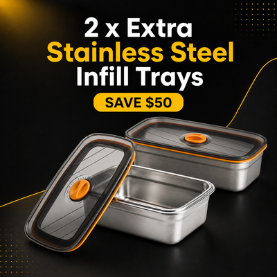 2x Trade Supply Stainless Steel Tray (1L)